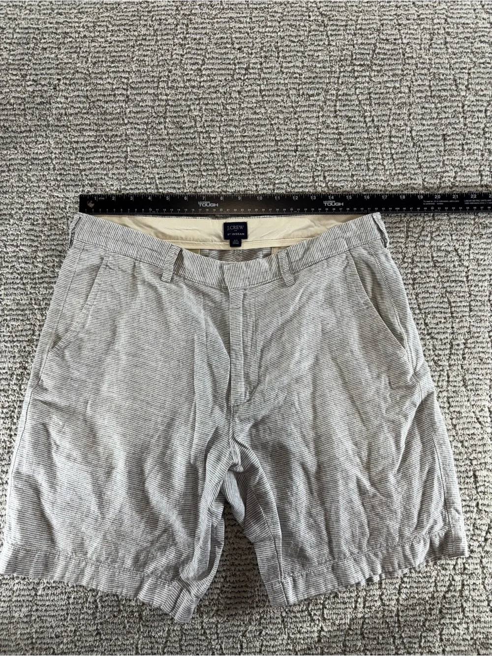 J. Crew Men’s Size 33 Blue Striped 9”‎ Inseam Chino Shorts